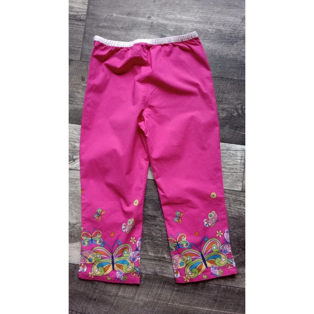 The Children's Place Stretch Girls 8 Pink Floral  Pants With Zip On Side